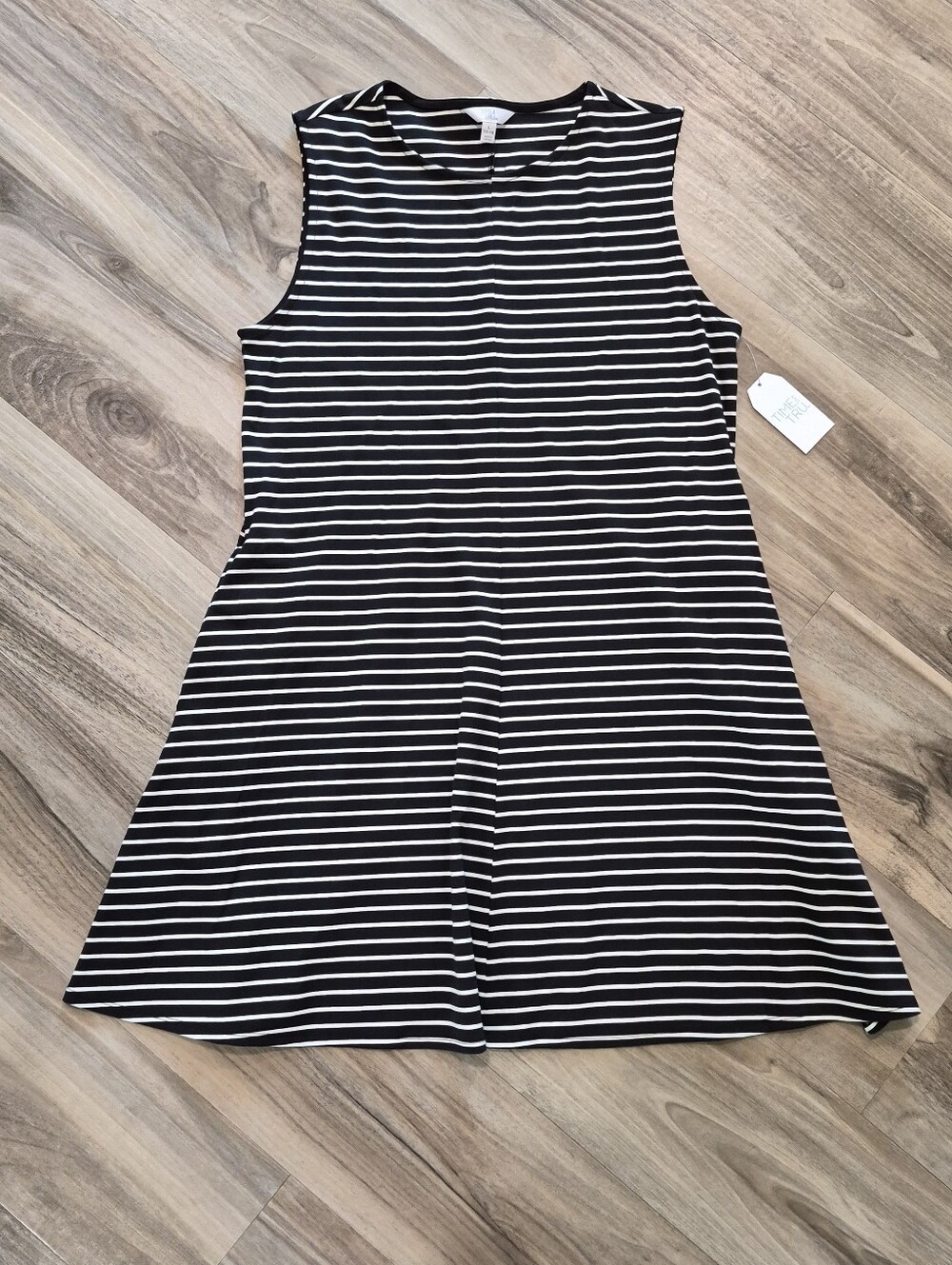 Classic Swing Dress Tank 'Fit & Flare' Stripe Capsule Nautical Time & Tru NEW L